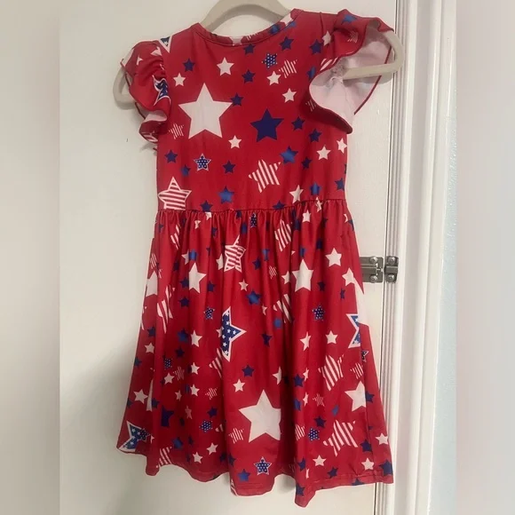 Red Starry Kids Dress - Picture 3 of 4